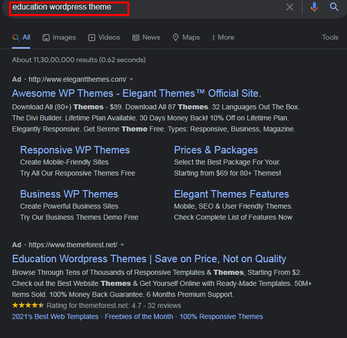 education-wordpress-theme-Google-Search
