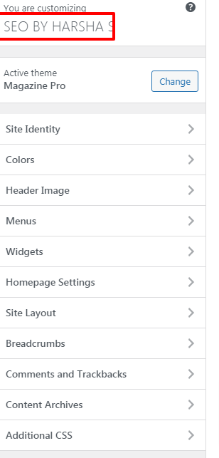 wordpress theme customization